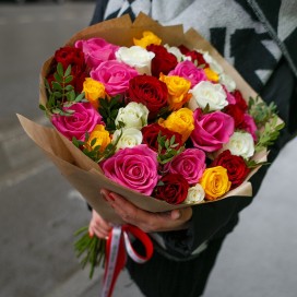 Микс букет из 35 роз