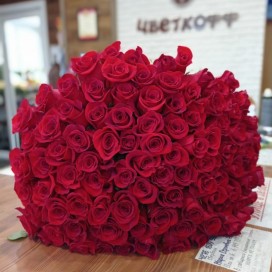 Красная роза Эквадор 101шт.