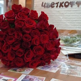 Красная роза Эквадор 51шт.